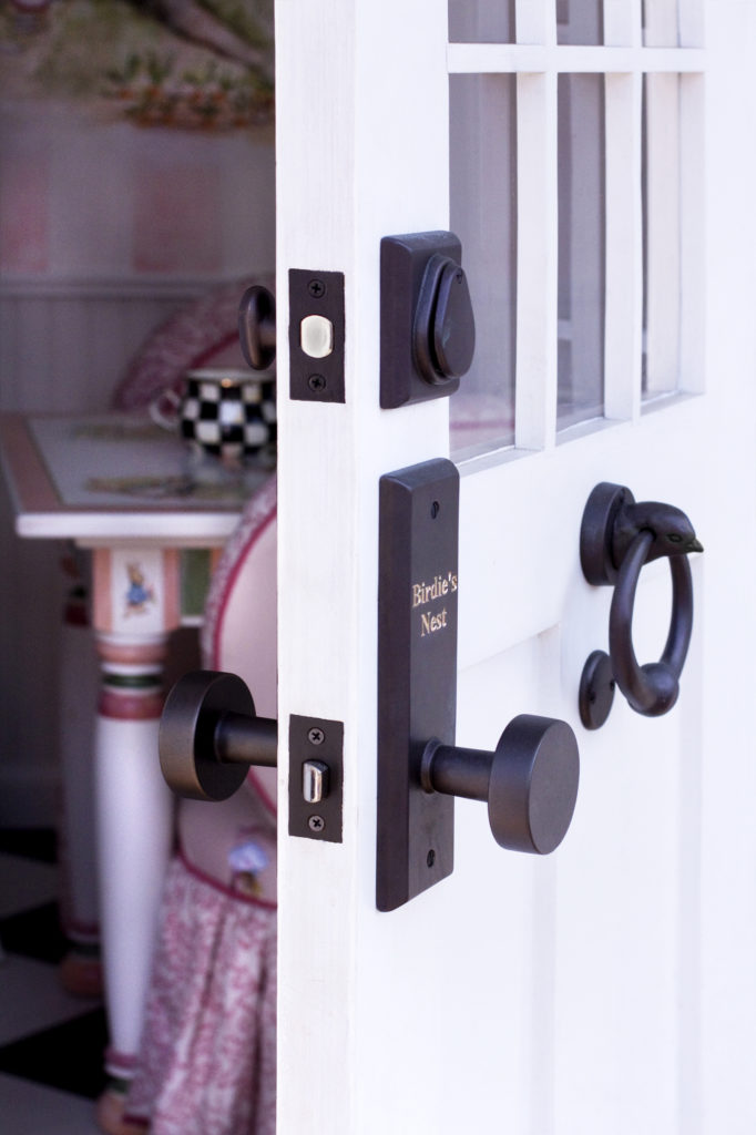 Custom door handle and knocker for child's playhouse