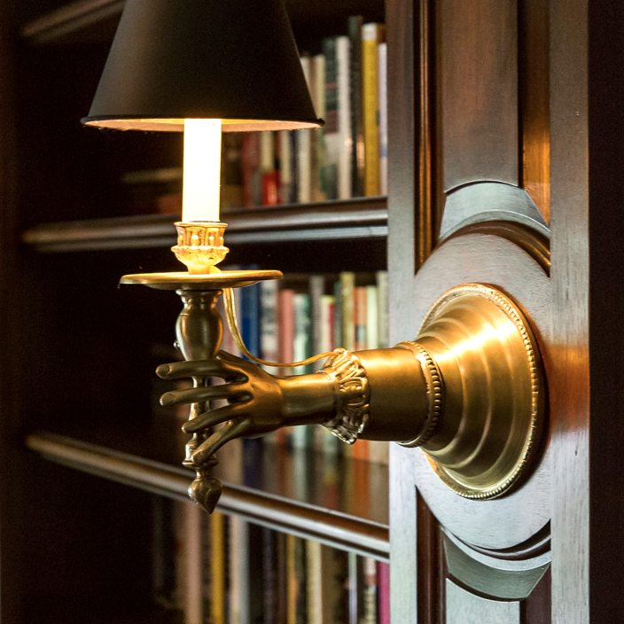 Close up of wall sconce
